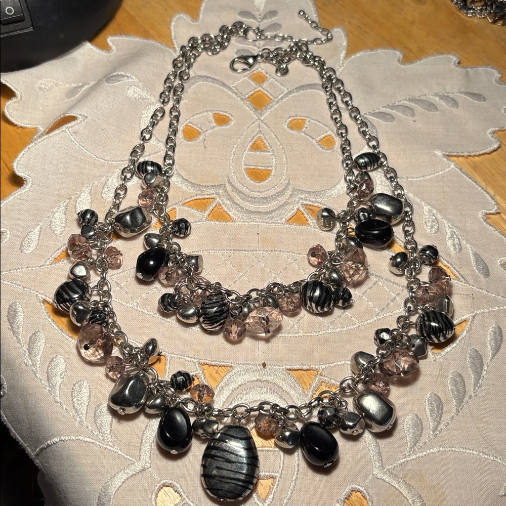055)Gorgeous 2-strand Statement Necklace
